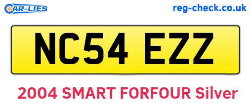 NC54EZZ are the vehicle registration plates.