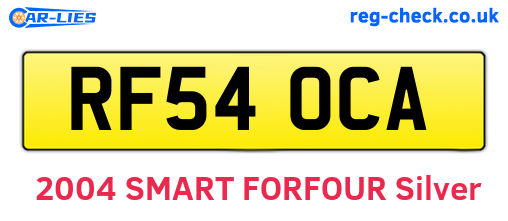 RF54OCA are the vehicle registration plates.