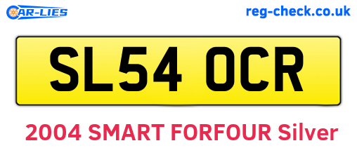 SL54OCR are the vehicle registration plates.
