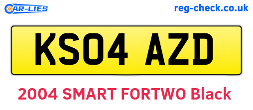 KS04AZD are the vehicle registration plates.