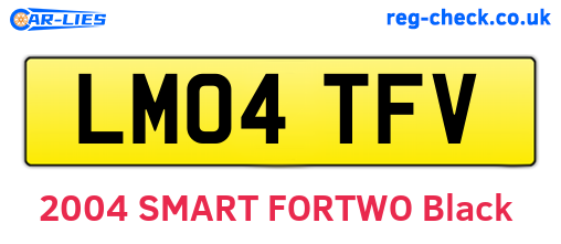 LM04TFV are the vehicle registration plates.