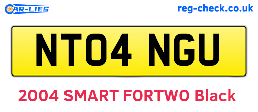 NT04NGU are the vehicle registration plates.