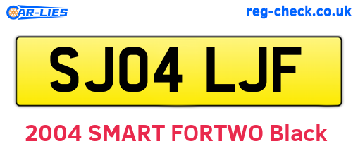 SJ04LJF are the vehicle registration plates.