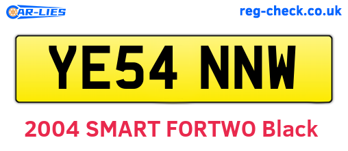 YE54NNW are the vehicle registration plates.