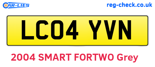 LC04YVN are the vehicle registration plates.