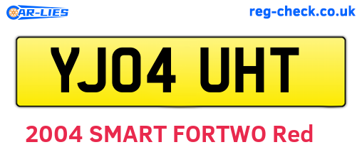 YJ04UHT are the vehicle registration plates.