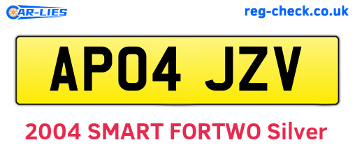 AP04JZV are the vehicle registration plates.