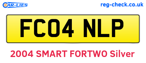 FC04NLP are the vehicle registration plates.