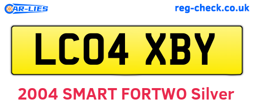 LC04XBY are the vehicle registration plates.