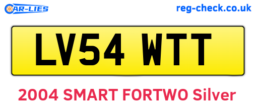 LV54WTT are the vehicle registration plates.