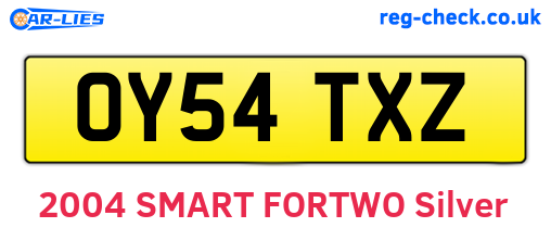 OY54TXZ are the vehicle registration plates.