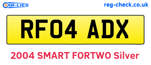 RF04ADX are the vehicle registration plates.