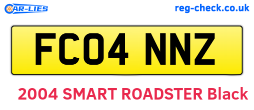 FC04NNZ are the vehicle registration plates.
