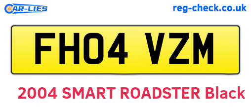 FH04VZM are the vehicle registration plates.