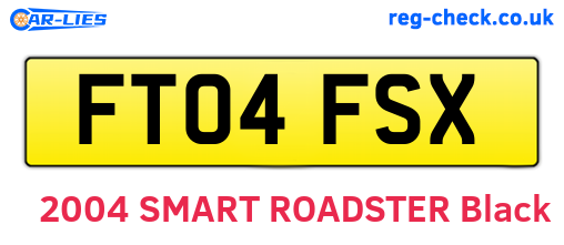 FT04FSX are the vehicle registration plates.