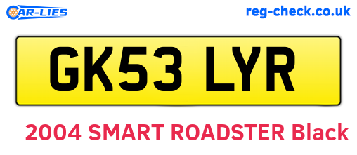 GK53LYR are the vehicle registration plates.
