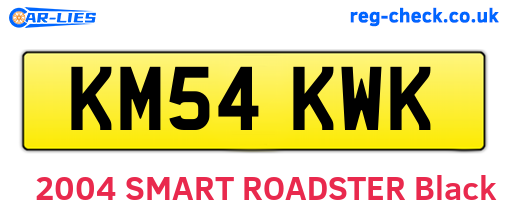 KM54KWK are the vehicle registration plates.