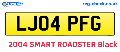 LJ04PFG are the vehicle registration plates.