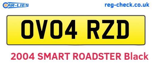 OV04RZD are the vehicle registration plates.