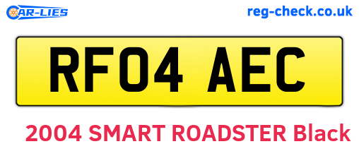 RF04AEC are the vehicle registration plates.