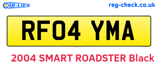 RF04YMA are the vehicle registration plates.