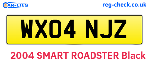 WX04NJZ are the vehicle registration plates.