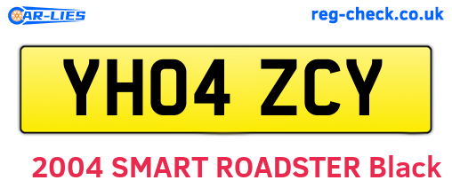 YH04ZCY are the vehicle registration plates.