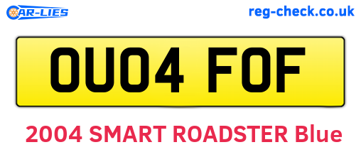 OU04FOF are the vehicle registration plates.