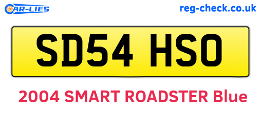 SD54HSO are the vehicle registration plates.