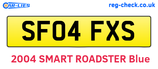 SF04FXS are the vehicle registration plates.