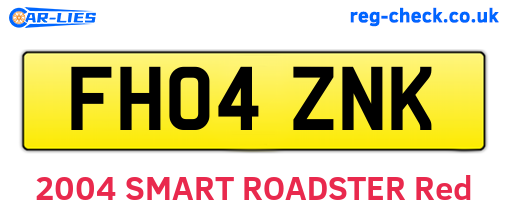 FH04ZNK are the vehicle registration plates.