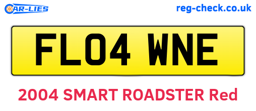 FL04WNE are the vehicle registration plates.