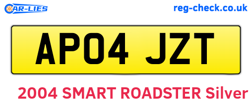 AP04JZT are the vehicle registration plates.