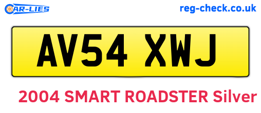 AV54XWJ are the vehicle registration plates.