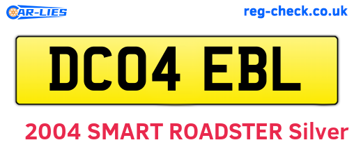 DC04EBL are the vehicle registration plates.