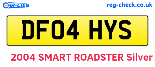 DF04HYS are the vehicle registration plates.