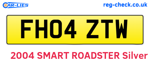 FH04ZTW are the vehicle registration plates.