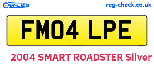 FM04LPE are the vehicle registration plates.