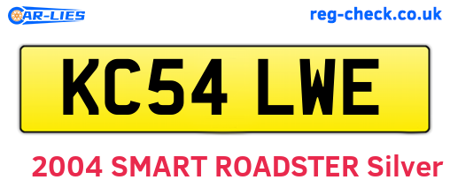 KC54LWE are the vehicle registration plates.