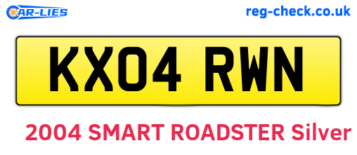 KX04RWN are the vehicle registration plates.