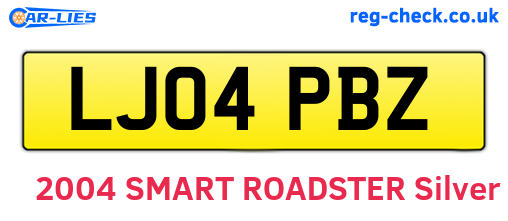 LJ04PBZ are the vehicle registration plates.