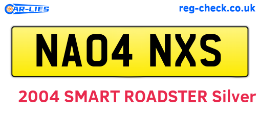 NA04NXS are the vehicle registration plates.