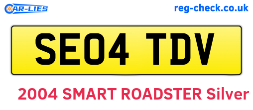 SE04TDV are the vehicle registration plates.