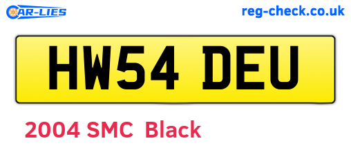 HW54DEU are the vehicle registration plates.