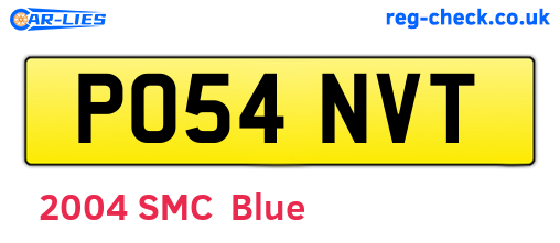 PO54NVT are the vehicle registration plates.