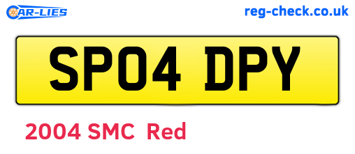SP04DPY are the vehicle registration plates.