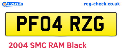 PF04RZG are the vehicle registration plates.
