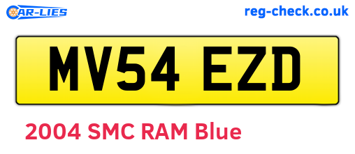 MV54EZD are the vehicle registration plates.