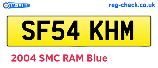 SF54KHM are the vehicle registration plates.