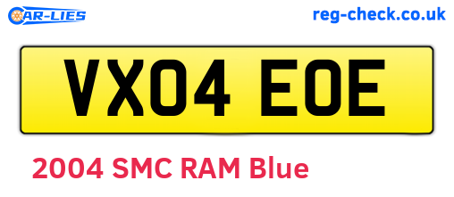 VX04EOE are the vehicle registration plates.